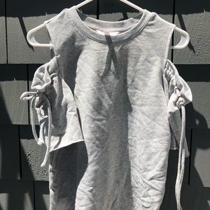 Grey lauren conrad shirt with shoulders cut out